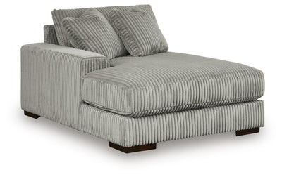 Lindyn 3-Piece Sectional and Oversized Swivel Accent Chair in Fog
