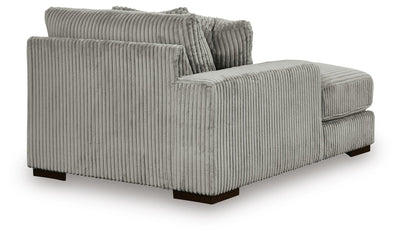 Lindyn 3-Piece Sectional and Oversized Swivel Accent Chair in Fog