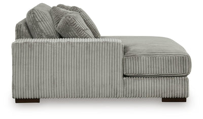Lindyn 3-Piece Sectional and Oversized Swivel Accent Chair in Fog