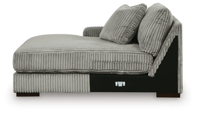 Lindyn 3-Piece Sectional and Oversized Swivel Accent Chair in Fog