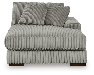 Lindyn 4-Piece Sectional with Chaise and Oversized Accent Ottoman in Fog