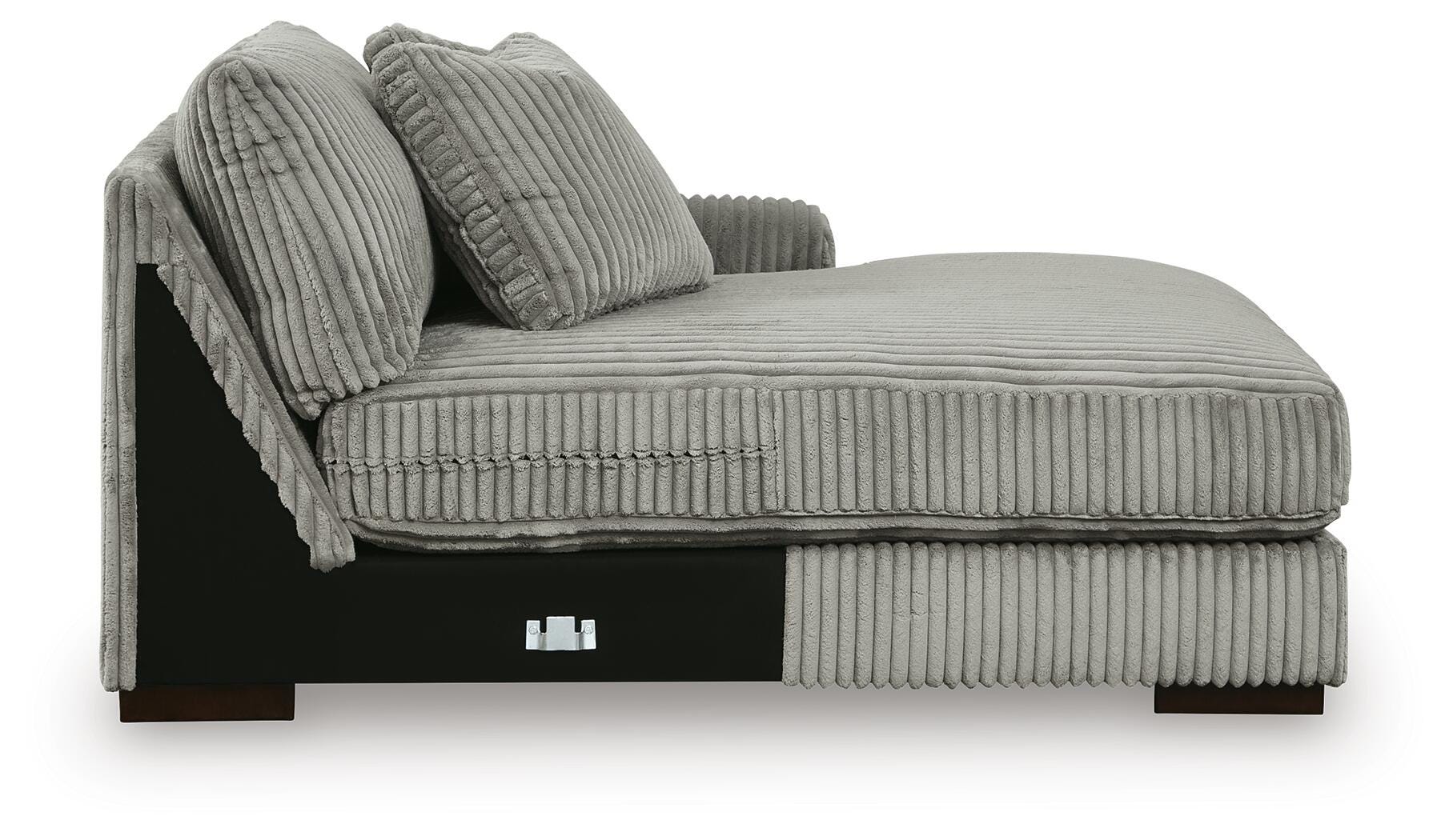 Lindyn 4-Piece Sectional with Chaise and Oversized Accent Ottoman in Fog