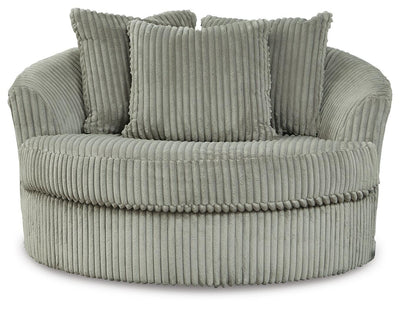 Lindyn 2-Piece Sectional Sofa and Oversized Swivel Accent Chair in Fog