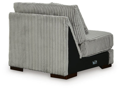 Lindyn 3-Piece Sectional and Oversized Swivel Accent Chair in Fog