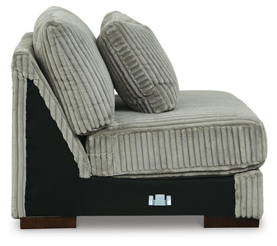 Lindyn 3-Piece Sectional and Oversized Swivel Accent Chair in Fog