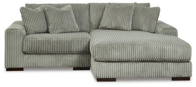 Lindyn 2-Piece RAF Chaise Sectional in Fog Velvet