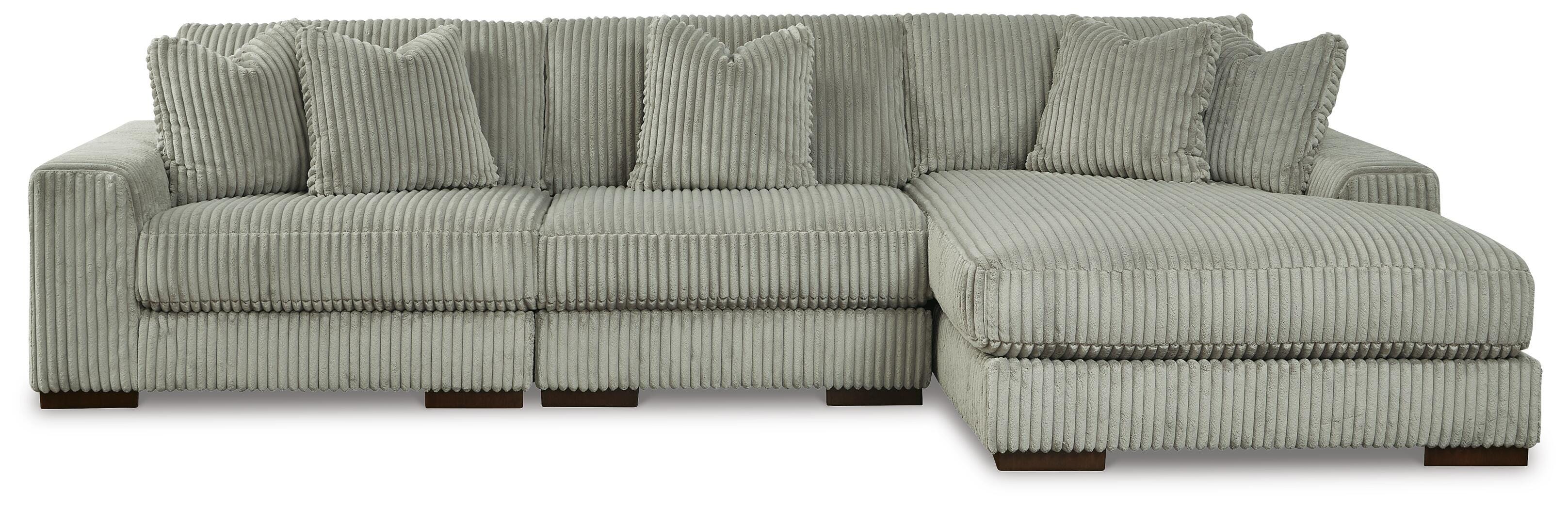 Lindyn 3-Piece Sectional and Chair in Fog