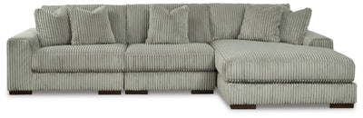 Lindyn 3-Piece Sectional and Chair in Fog