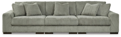 Lindyn 3-Piece Sectional Sofa in Fog Velvet