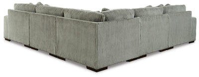Lindyn 5-Piece Sectional and Ottoman in Fog