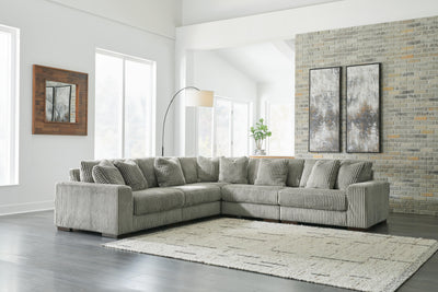 Lindyn 5-Piece Sectional in Fog Velvet