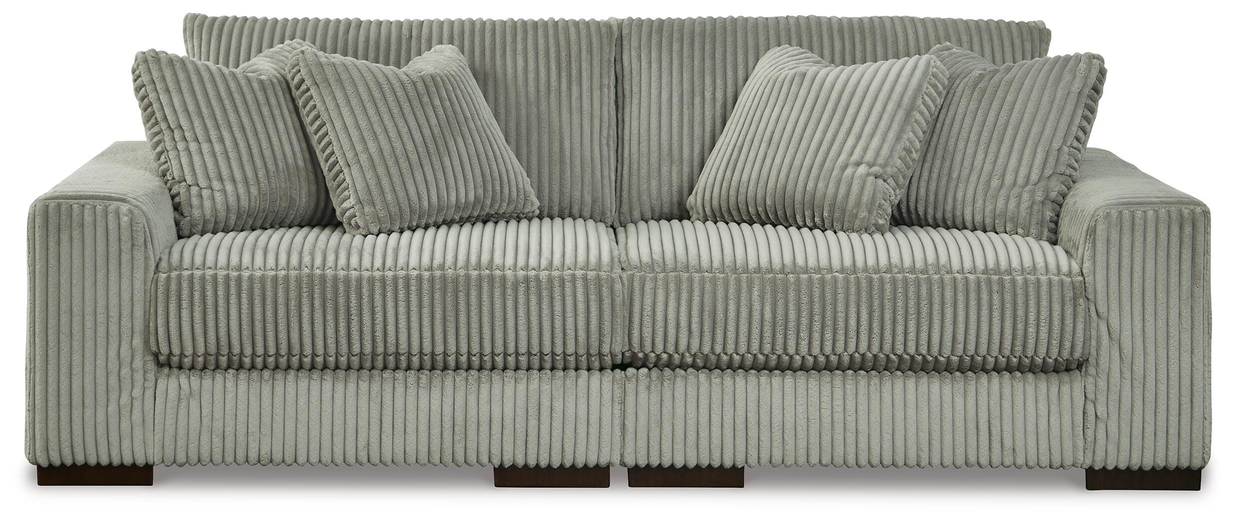 Lindyn 2-Piece Sectional Sofa and Oversized Swivel Accent Chair in Fog