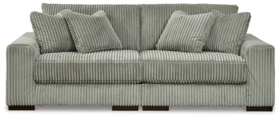 Lindyn 2-Piece Sectional Sofa and Oversized Swivel Accent Chair in Fog