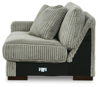 Lindyn 2-Piece Sectional Sofa and Oversized Swivel Accent Chair in Fog