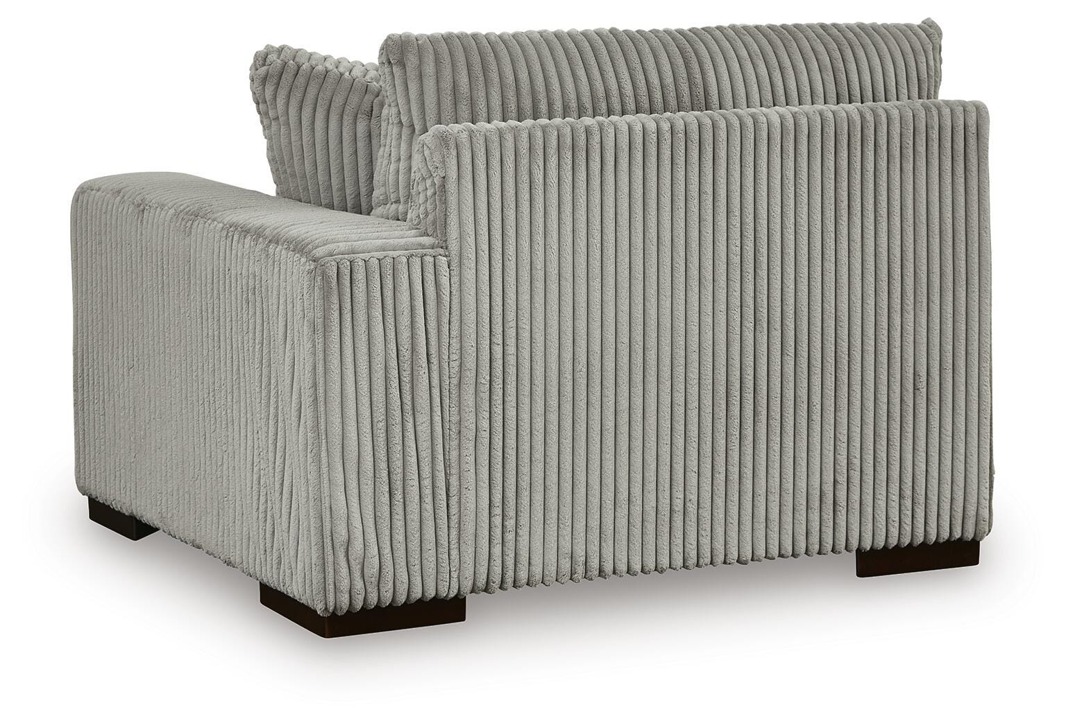 Lindyn 3-Piece Sectional and Oversized Swivel Accent Chair in Fog
