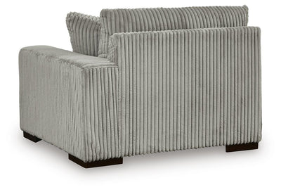 Lindyn 2-Piece Sectional Sofa and Oversized Swivel Accent Chair in Fog