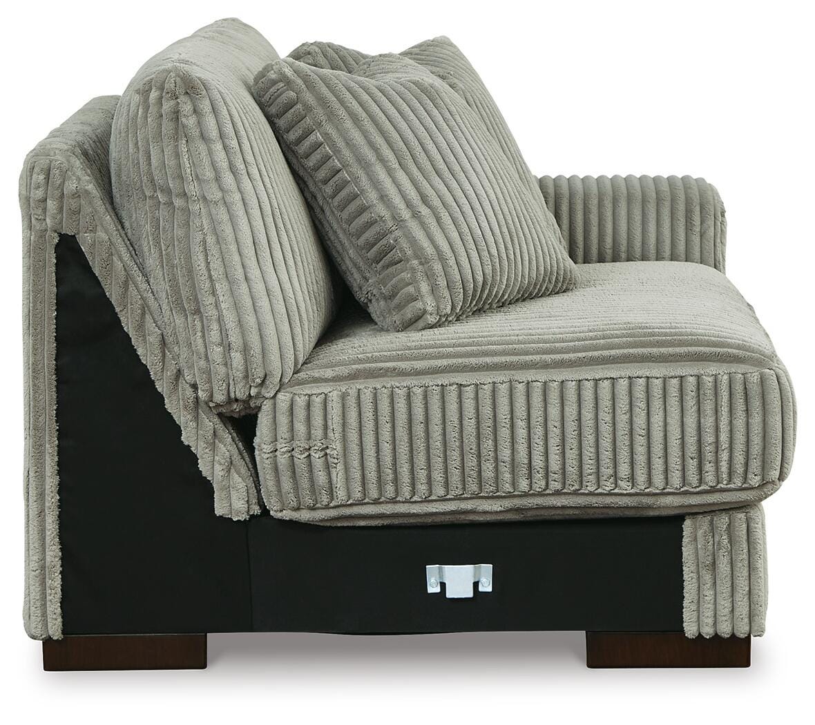 Lindyn 2-Piece Sectional Sofa and Oversized Swivel Accent Chair in Fog