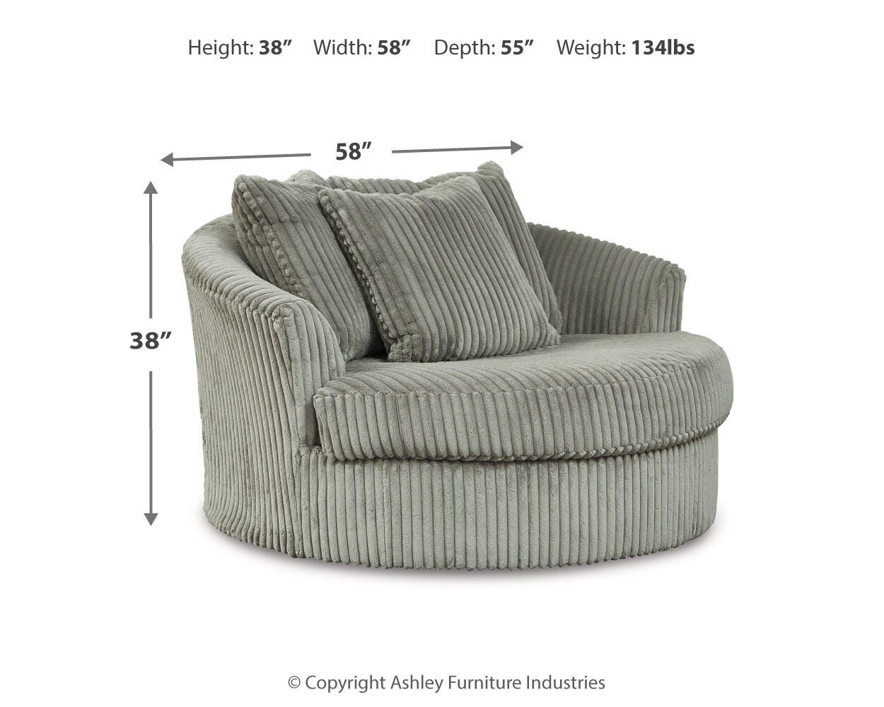 Lindyn 3-Piece Sectional and Chair in Fog