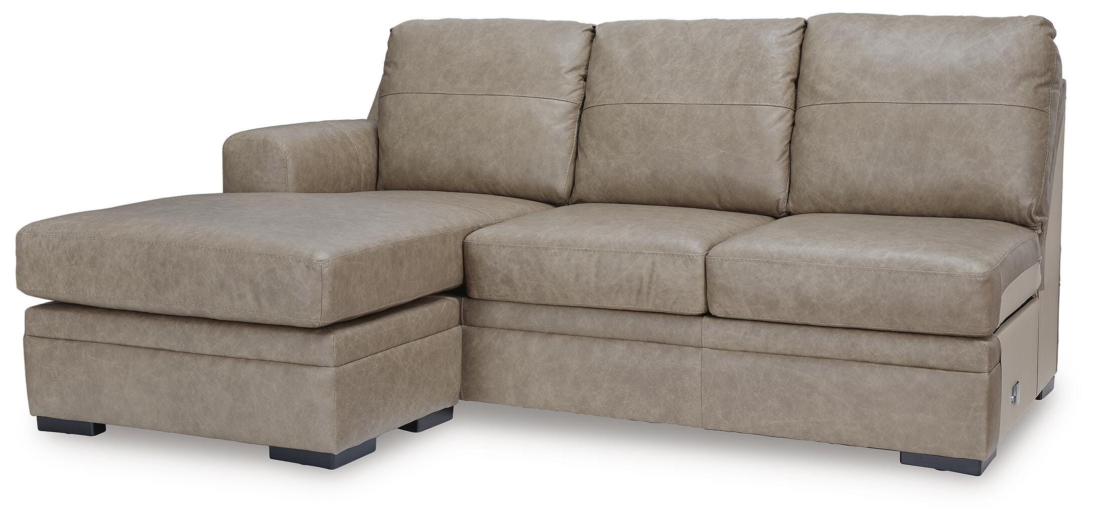 Amuleto 2-Piece RAF Chaise Sectional in Desert Leather