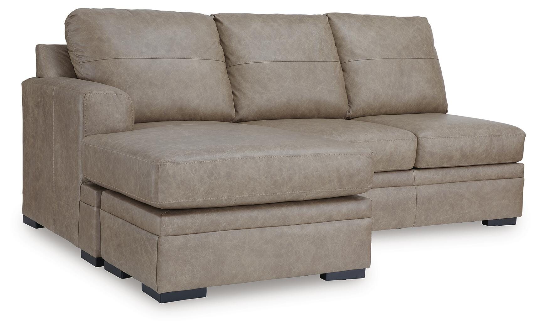 Amuleto 2-Piece RAF Chaise Sectional in Desert Leather