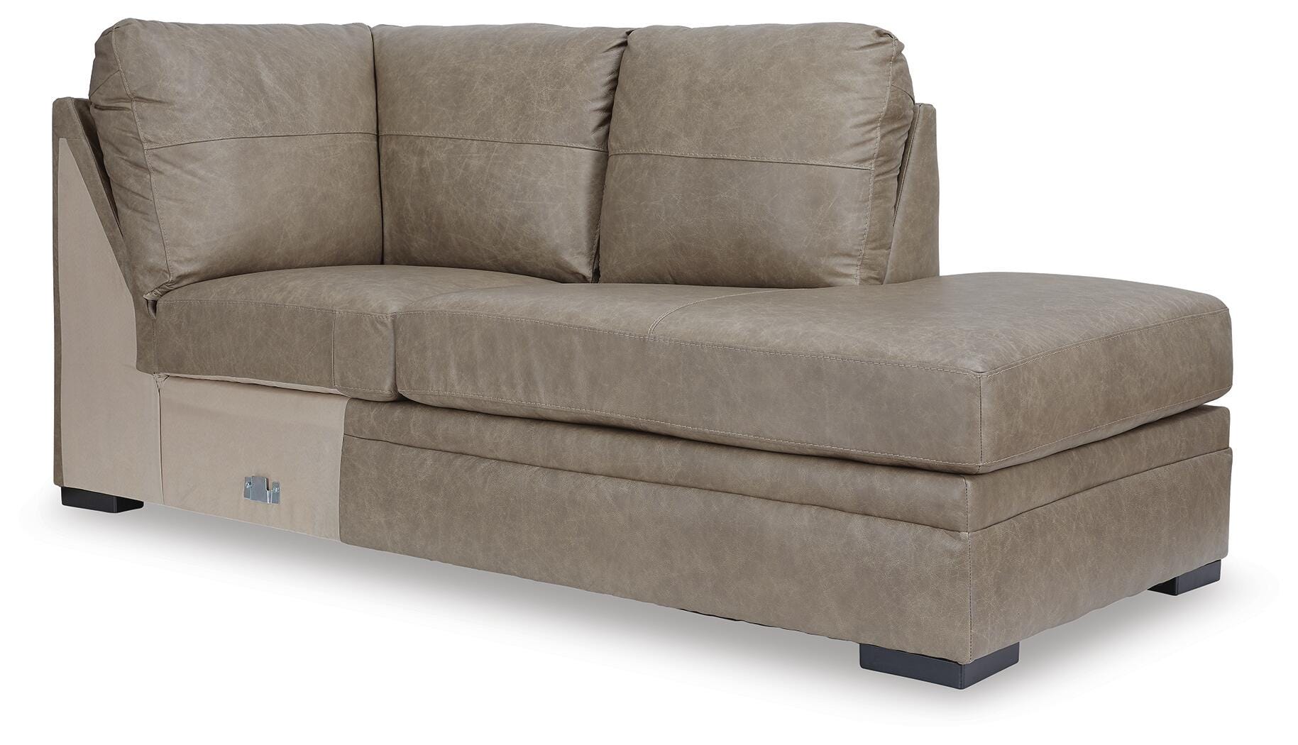 Amuleto 2-Piece RAF Chaise Sectional in Desert Leather