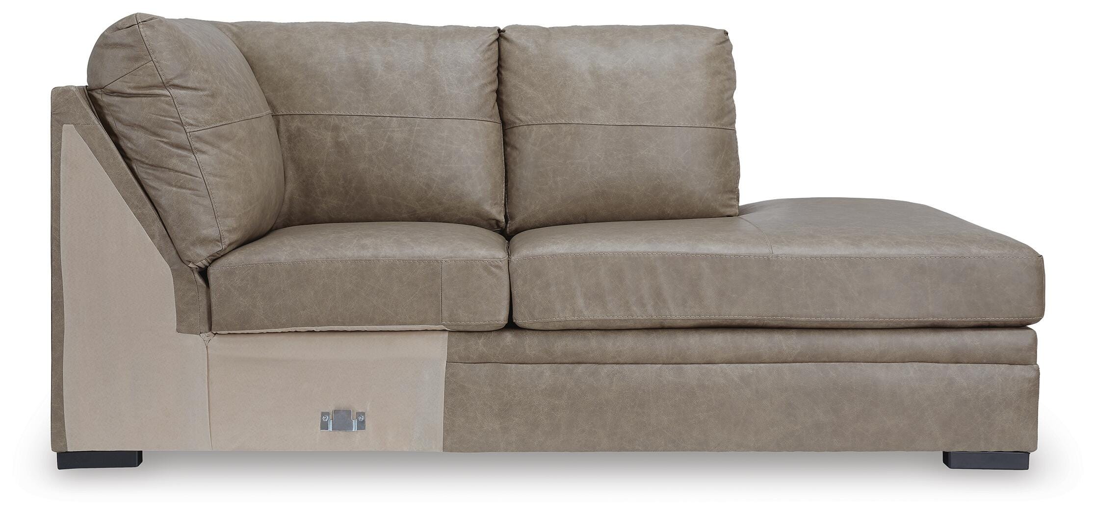Amuleto 2-Piece RAF Chaise Sectional in Desert Leather