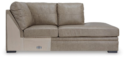 Amuleto 2-Piece RAF Chaise Sectional in Desert Leather