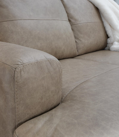 Amuleto 2-Piece RAF Chaise Sectional in Desert Leather