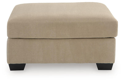SimpleJoy Oversized Accent Ottoman in Sand Chenille and Velvet