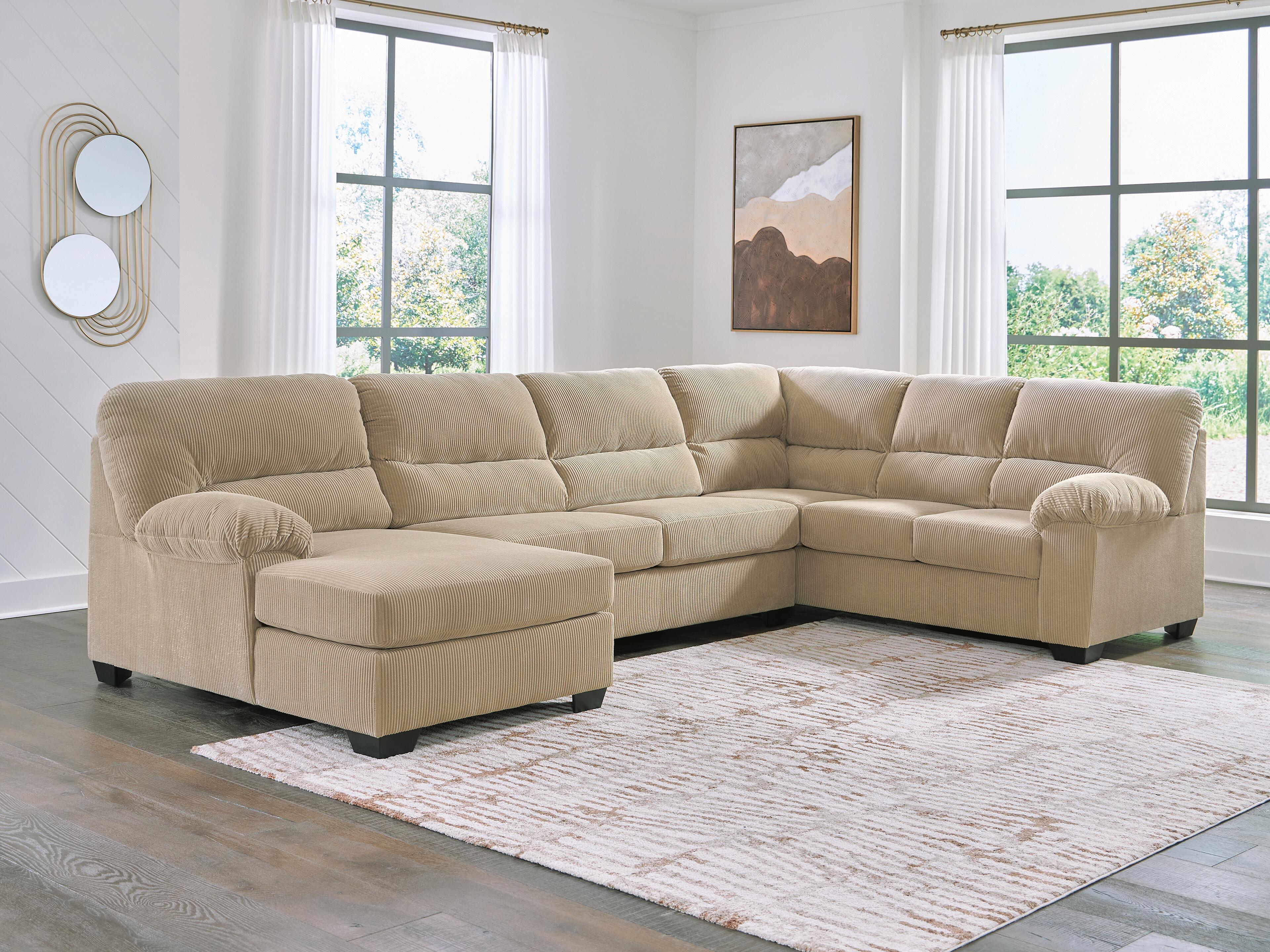 SimpleJoy 3-Piece LAF Chaise Sectional in Sand