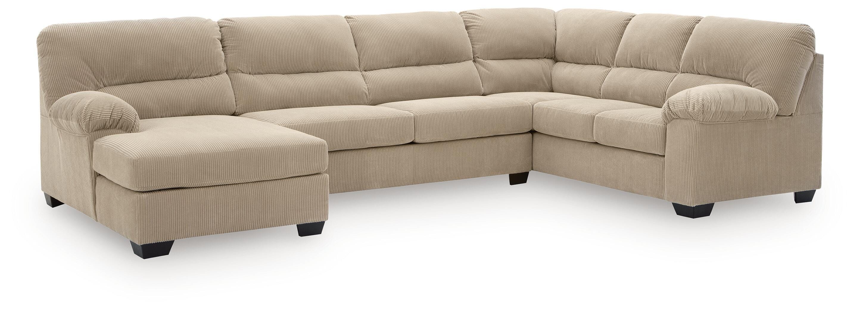 SimpleJoy 3-Piece LAF Chaise Sectional in Sand