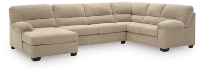 SimpleJoy 3-Piece LAF Chaise Sectional in Sand