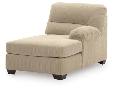 SimpleJoy 3-Piece RAF Chaise Sectional in Sand