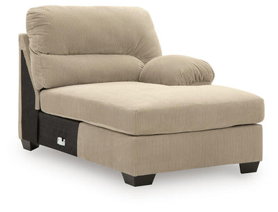 SimpleJoy 3-Piece RAF Chaise Sectional in Sand