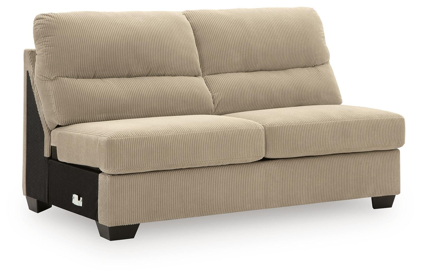 SimpleJoy 3-Piece Sectional and Ottoman in Sand