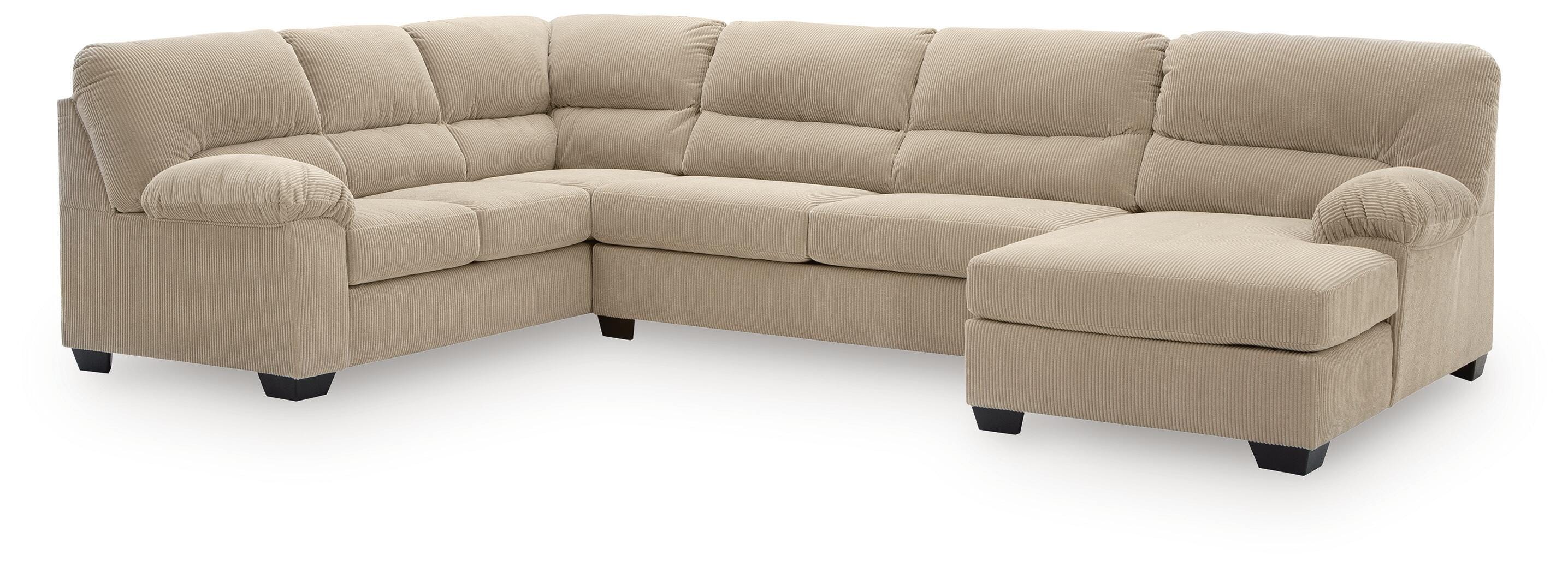 SimpleJoy 3-Piece RAF Chaise Sectional in Sand