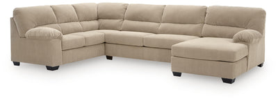 SimpleJoy 3-Piece RAF Chaise Sectional in Sand