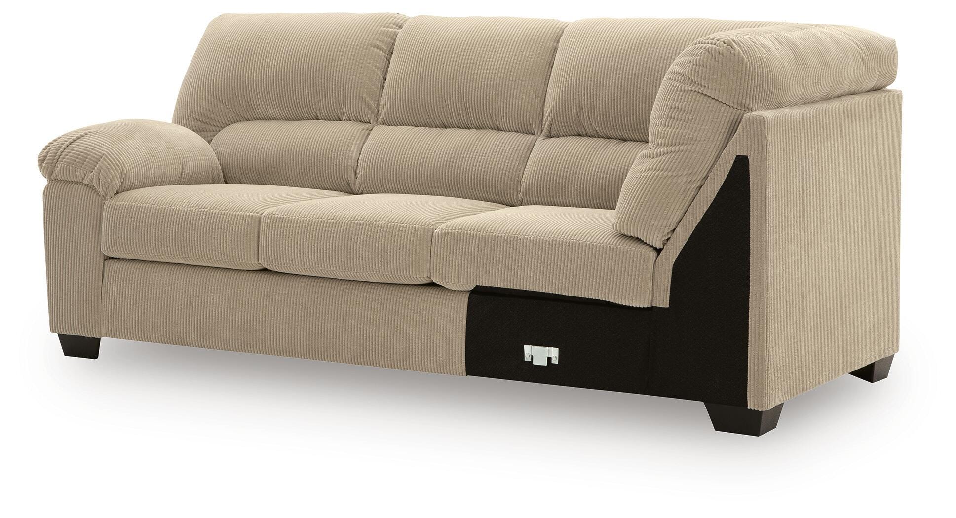 SimpleJoy 3-Piece Sectional and Ottoman in Sand