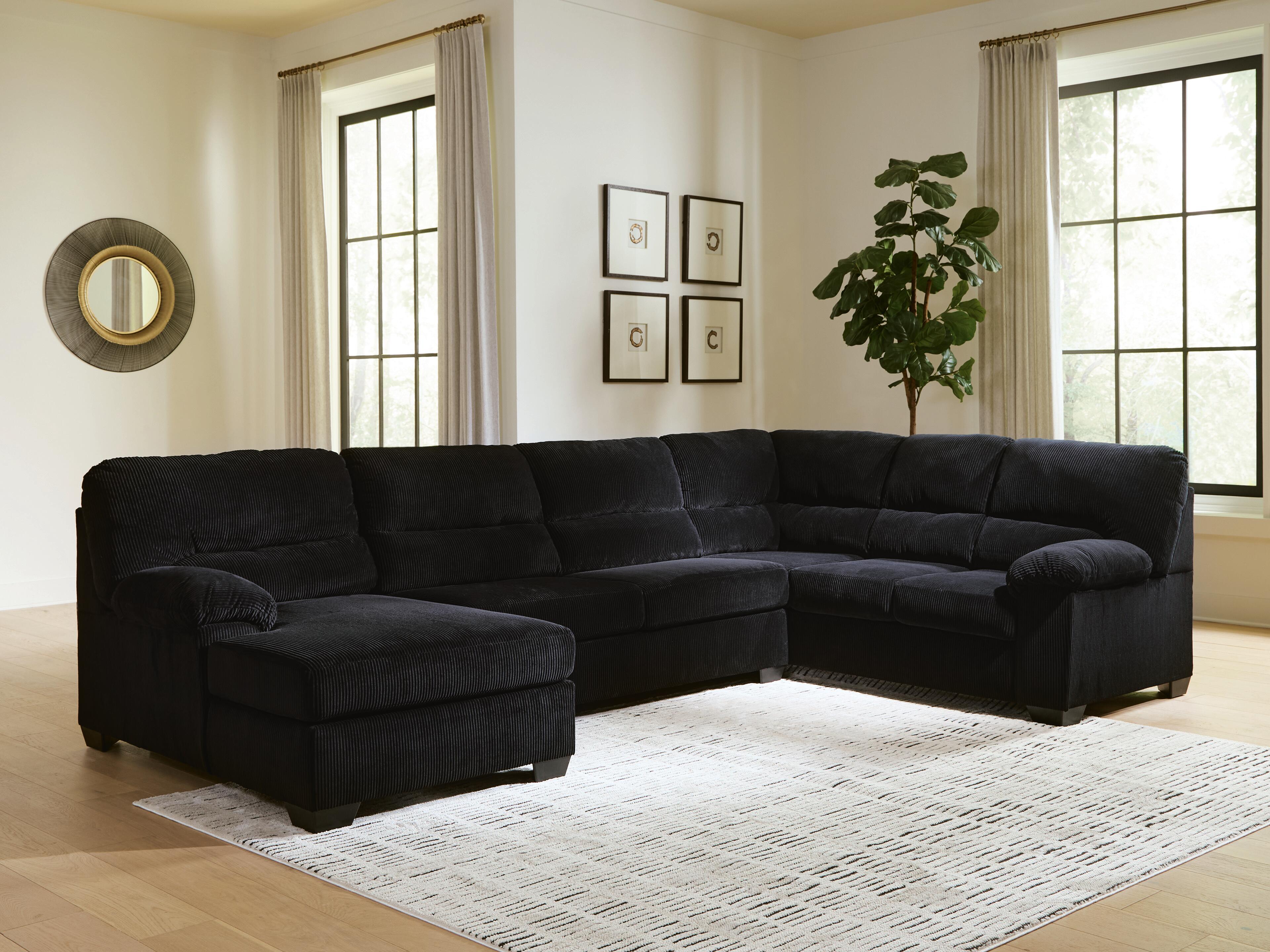 SimpleJoy 3-Piece LAF Chaise Sectional in Onyx