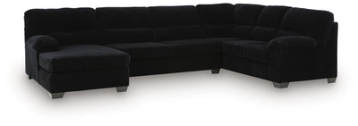 SimpleJoy 3-Piece LAF Chaise Sectional in Onyx
