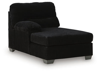 SimpleJoy 3-Piece LAF Chaise Sectional in Onyx
