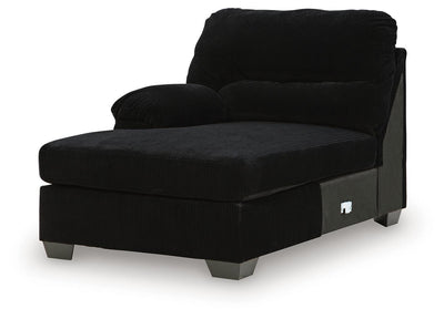 SimpleJoy 3-Piece LAF Chaise Sectional in Onyx