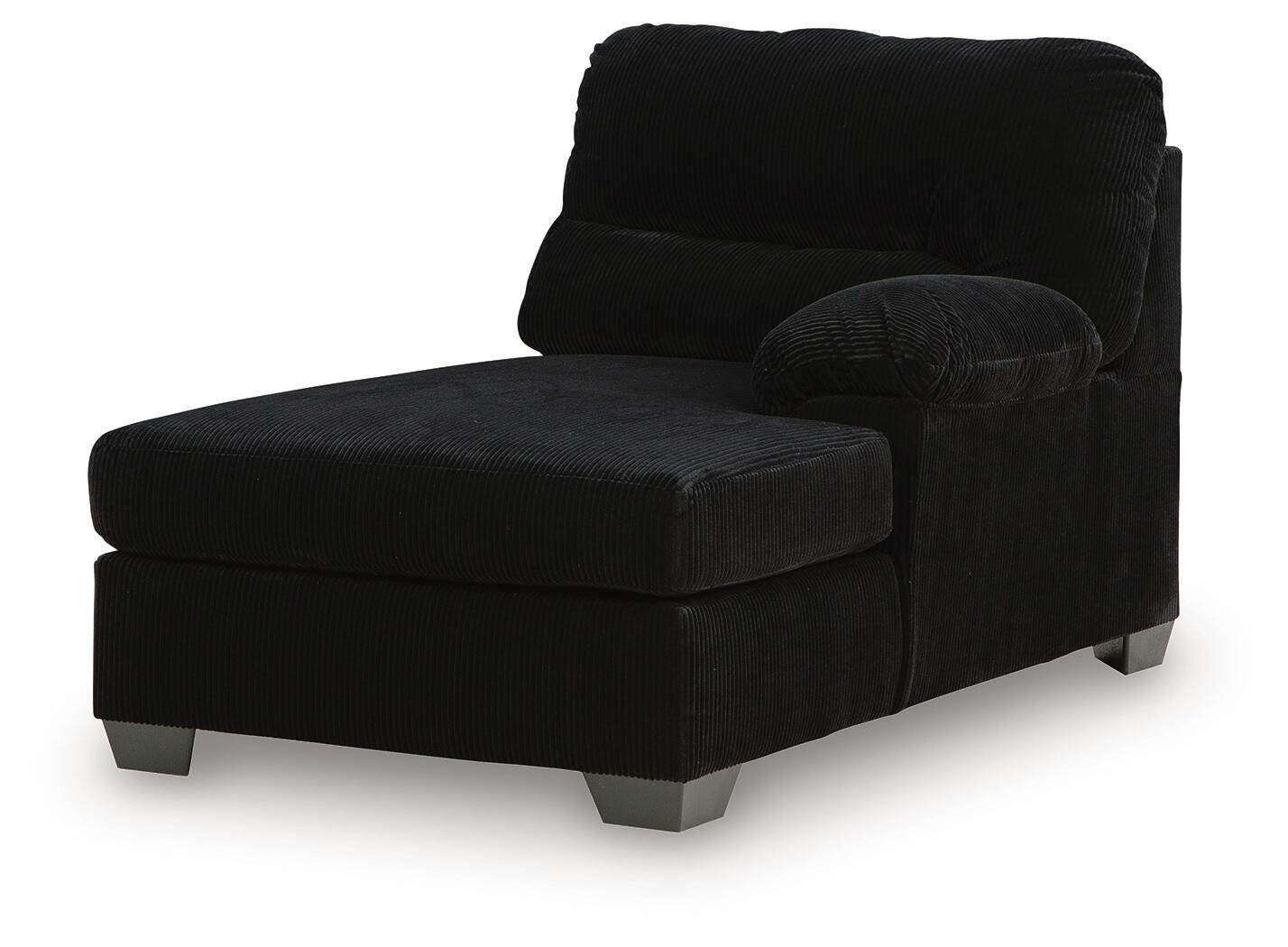 SimpleJoy 3-Piece RAF Chaise Sectional in Onyx
