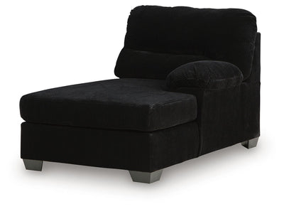 SimpleJoy 3-Piece RAF Chaise Sectional in Onyx