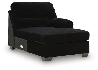 SimpleJoy 3-Piece RAF Chaise Sectional in Onyx