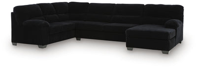 SimpleJoy 3-Piece RAF Chaise Sectional in Onyx