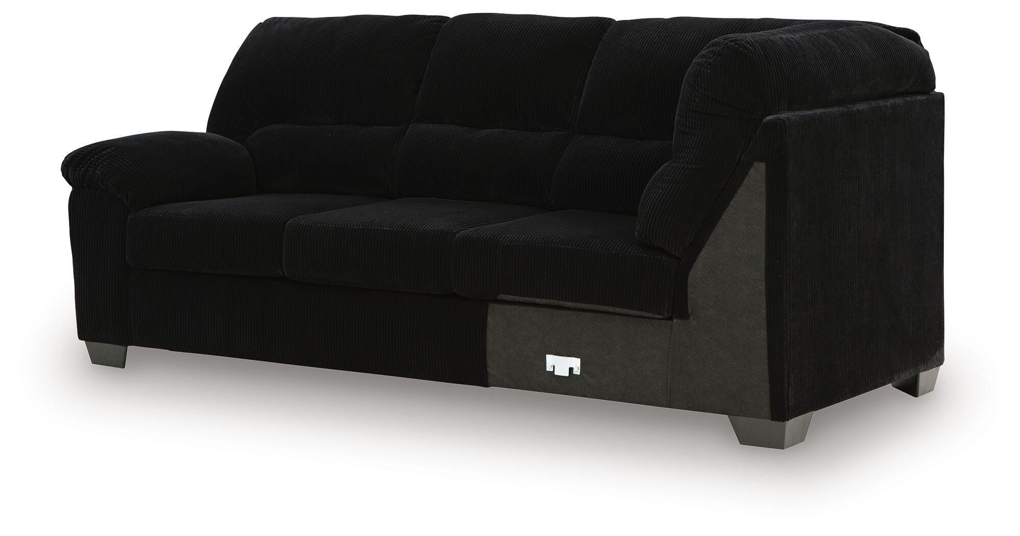 SimpleJoy 3-Piece RAF Chaise Sectional in Onyx