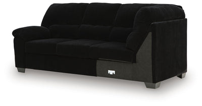 SimpleJoy 3-Piece RAF Chaise Sectional in Onyx