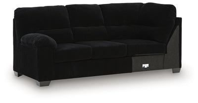 SimpleJoy 3-Piece RAF Chaise Sectional in Onyx