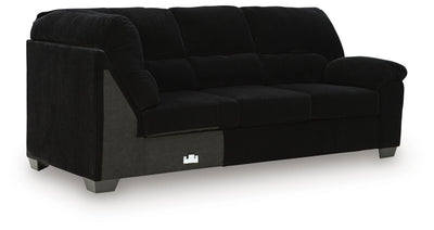 SimpleJoy 3-Piece LAF Chaise Sectional in Onyx